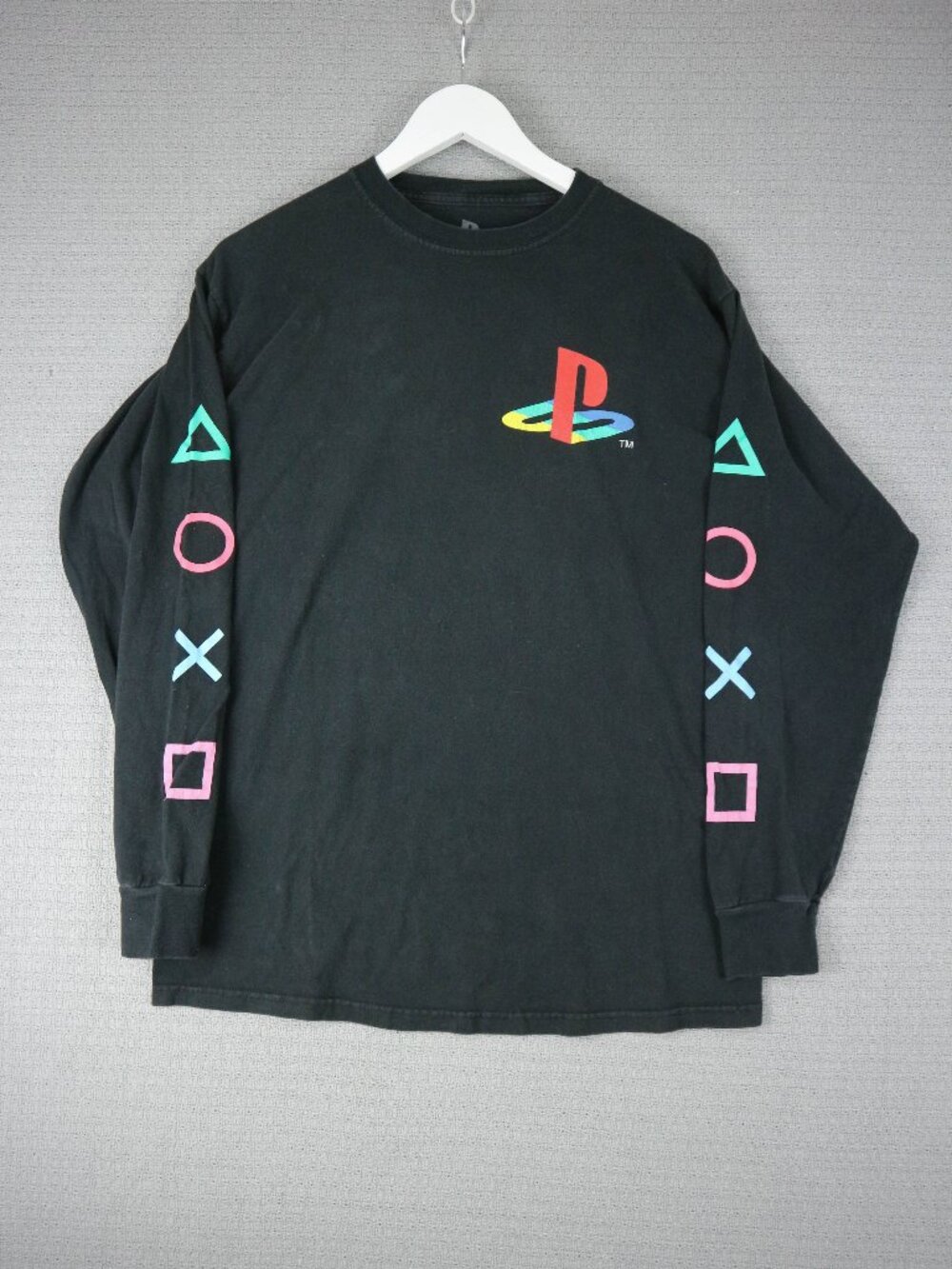 Playstation Logo Sony Cotton Longsleeve Mens Medium Black